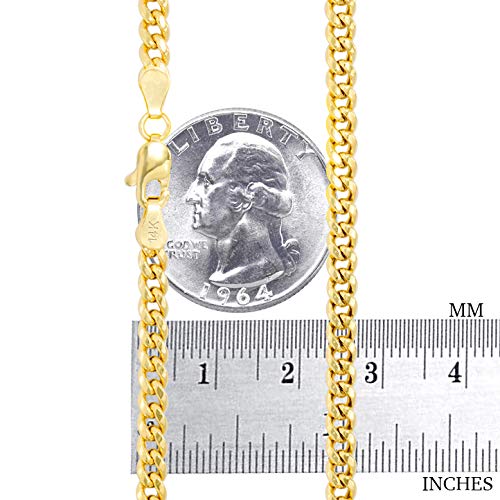 14k Yellow Gold Miami Cuban Link Chain Pendant Necklace P10260