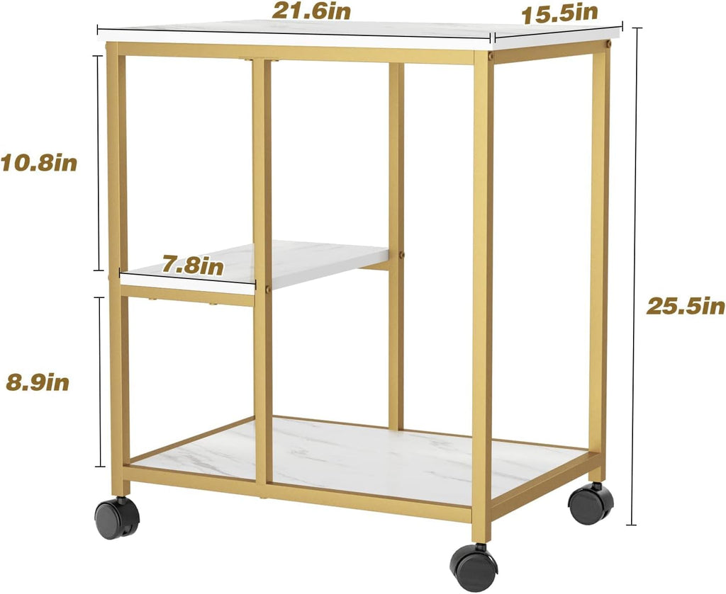 Gold Bar Cart with Shelves D5805