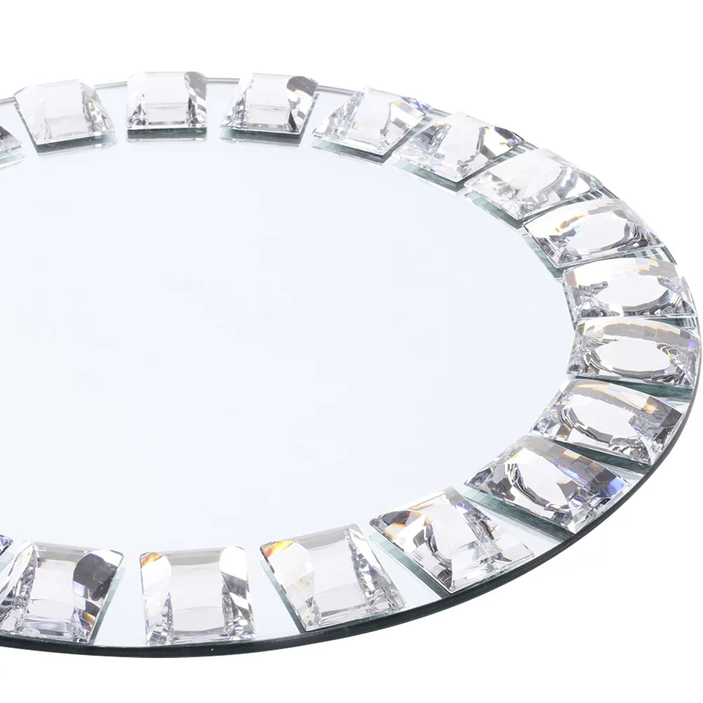 Set of 4 Silver Mirrored Glass Charger Plates X668855