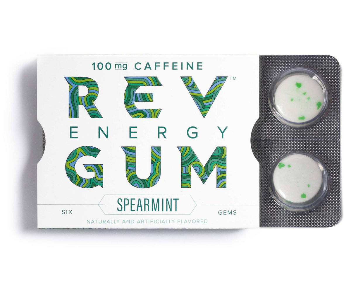 Sugar Free Spearmint Caffeine Chewing Gum H1572