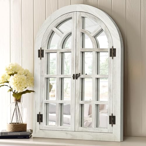 Arched Wall Mirror Wood Frame Z7456