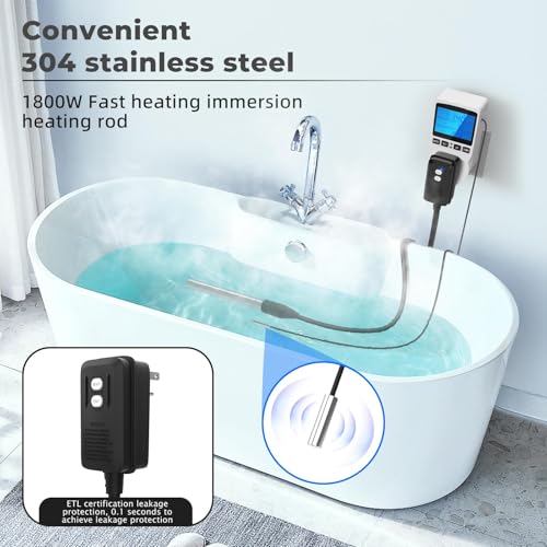 1800W Immersion Water Heater with Auto Thermostat & GFCI P196