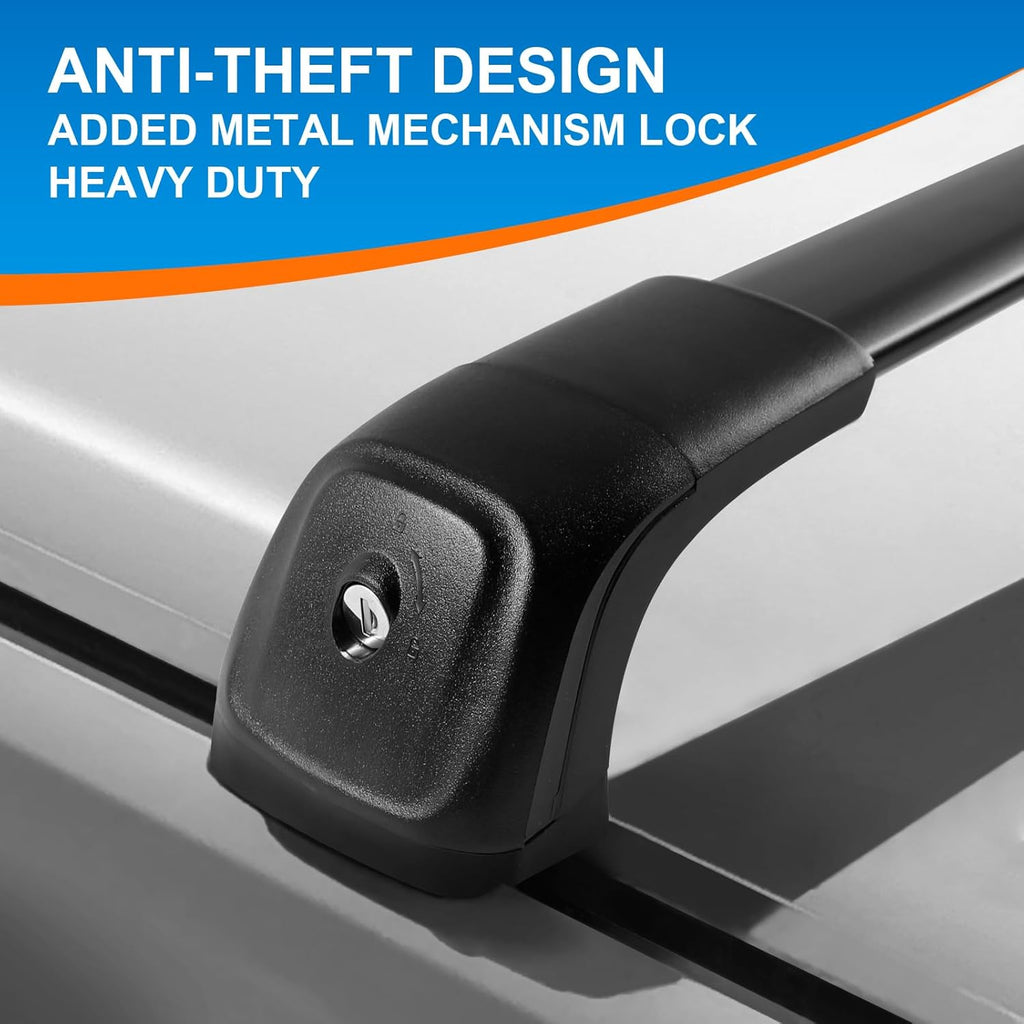 Heavy Duty Lockable Aluminum Black Roof Rack Cross Bars H71181