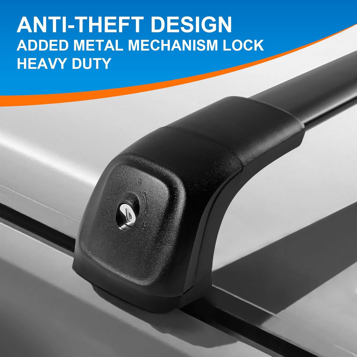 Heavy Duty Lockable Aluminum Black Roof Rack Cross Bars H71181