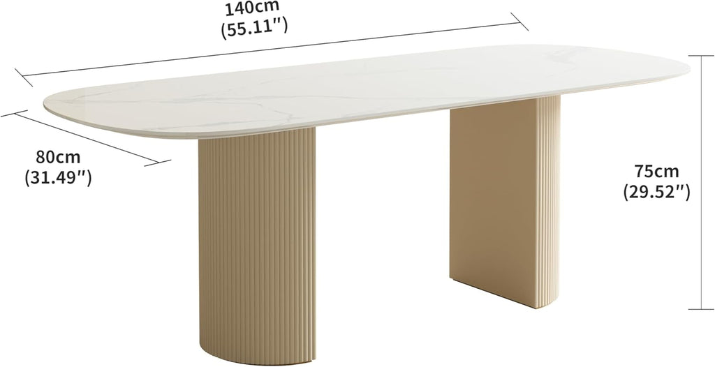 White Oval Marble Dining Table S605