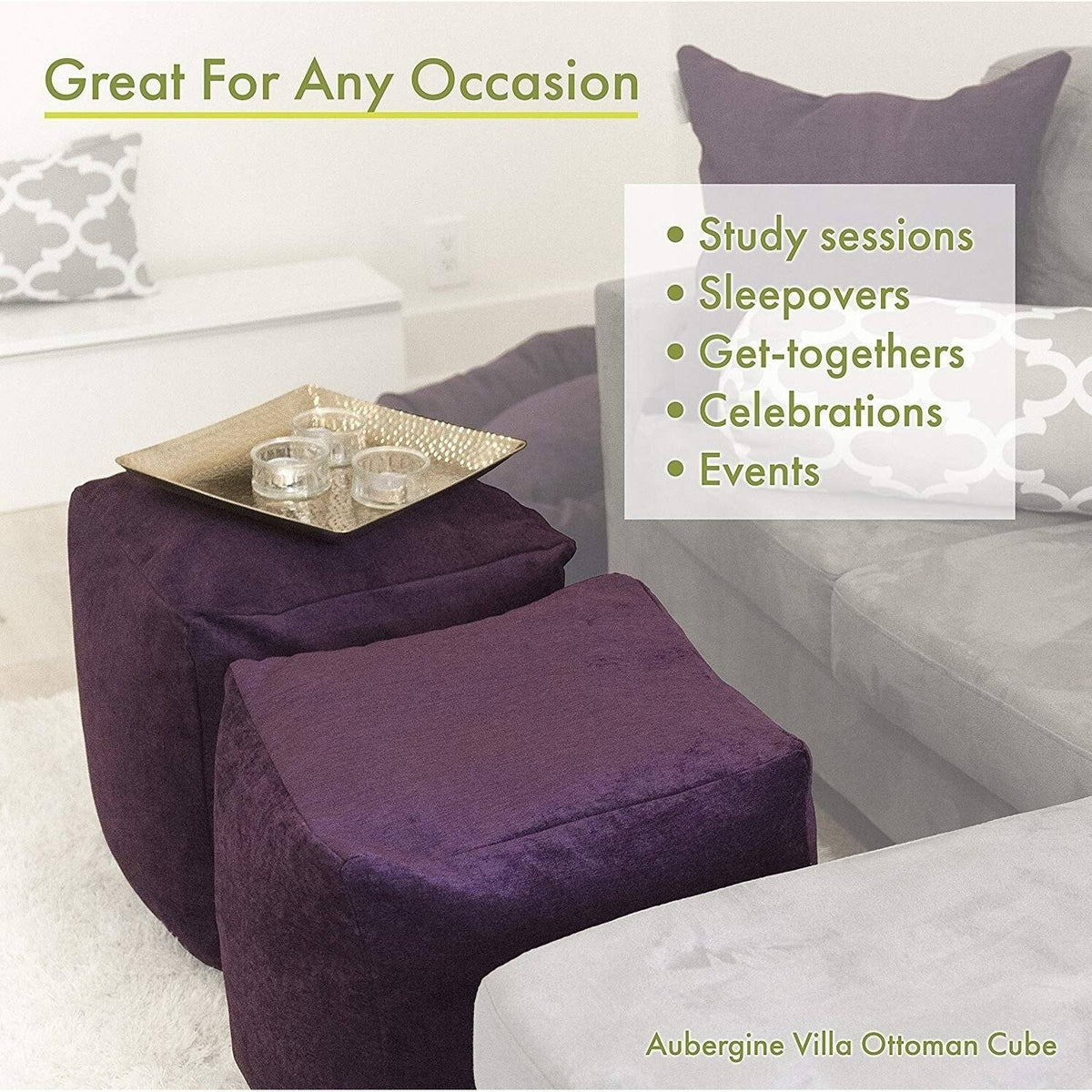 Indoor/Outdoor Vertical Stripe Small Cube U5829