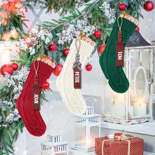 18Inch Cable Knitted Christmas Stockings in Red, White, Green I705