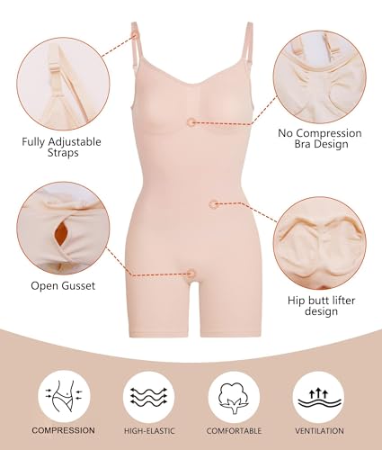 Mid Thigh Tummy Control Bodysuit M253