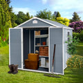 6x8ft Grey Resin Outdoor Storage Shed Kit G8685