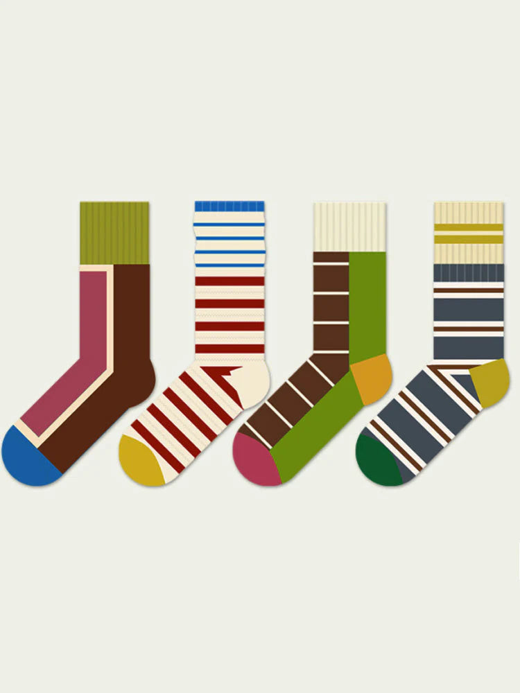 Colorful Striped Cotton Socks M73175
