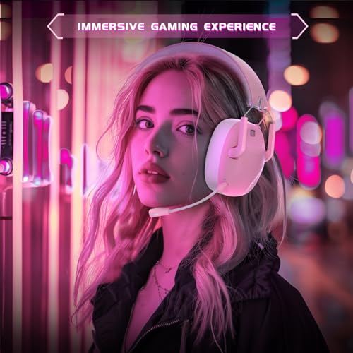Black Wireless Gaming Headset with Bluetooth 5.3 and Noise Canceling Microphone H511