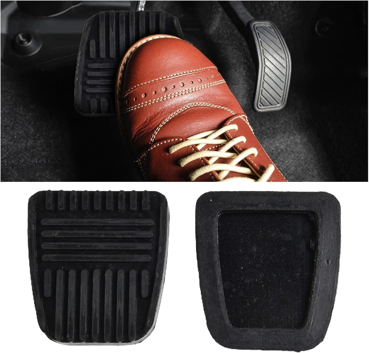 2Pcs Car Rubber Clutch Brake Pedal Pads Covers Y1434