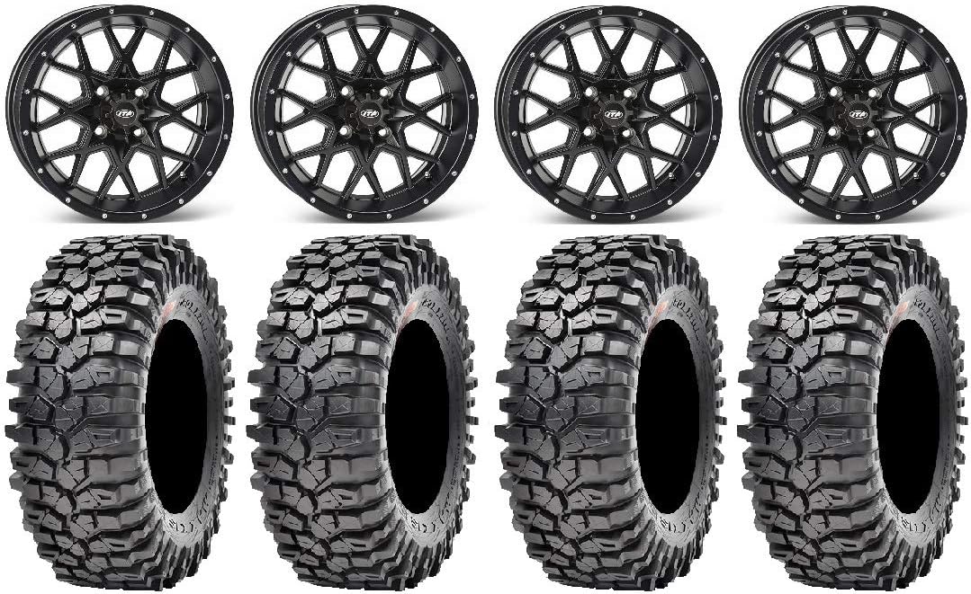 14 Wheels Black 30 Tires 4x137 Bolt Pattern 12mmx1.5 Lug Kit Q5904