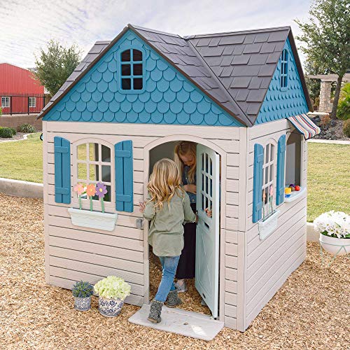 6ft x 6ft x 7 ft Tall Plastic Outdoor Playhouse L424429