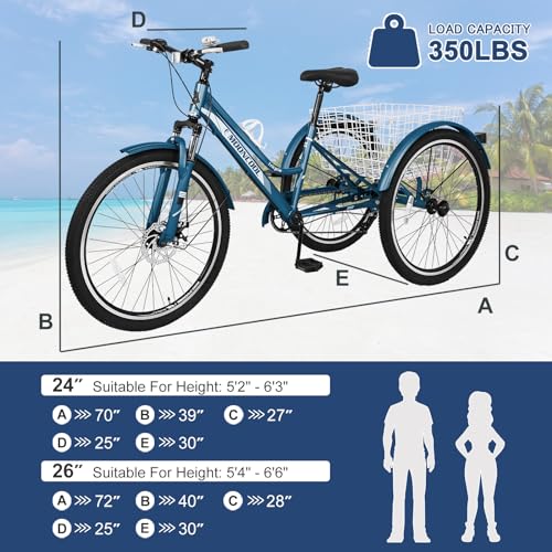 Adult Mountain Tricycle with Shopping Basket O46037