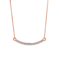 18" Rose Gold Curved Bar Necklace with Diamonds H590