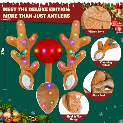 17 Inch LED Reindeer Antlers Car Decoration B167489