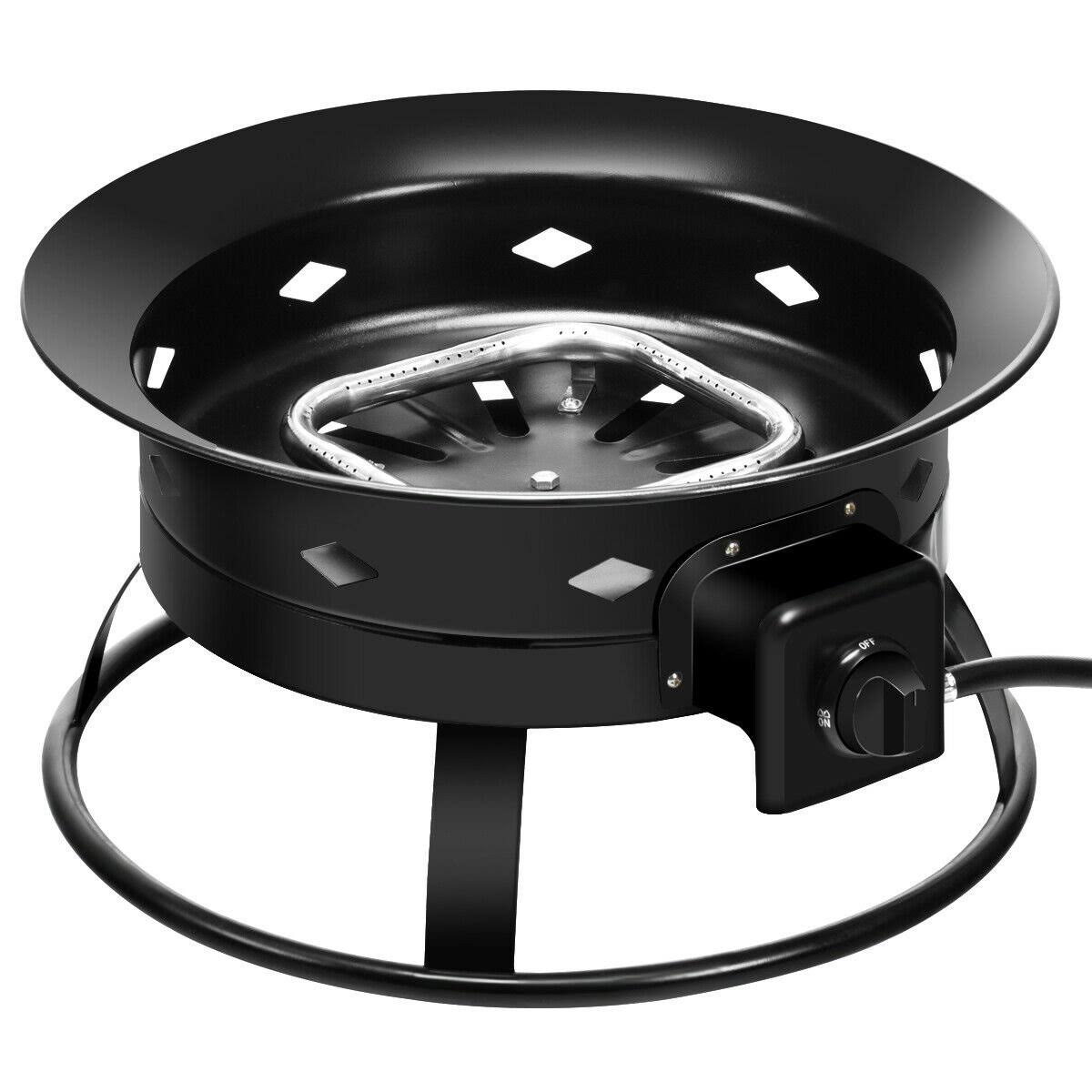 Portable Propane Gas Fire Pit with Cover and Carry Kit O816