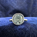 Solitaire Ring With Round Ice Blue Moissanite Diamond Bezel Set In Silver/Gold G514