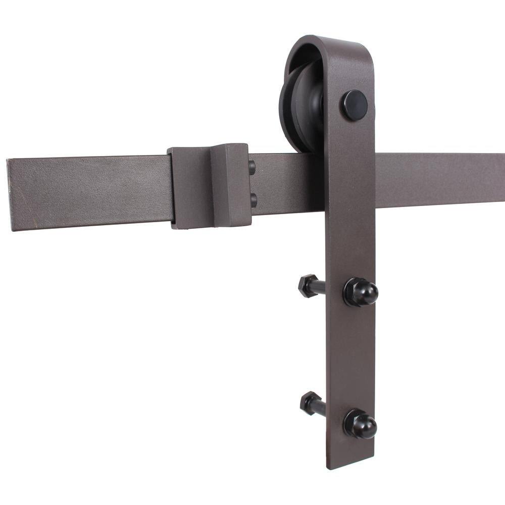 Red Walnut Stained Wood Interior Sliding Barn Door with Hardware Kit G2208