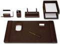 Chocolate Brown Leather 10-Piece Desk Set H500