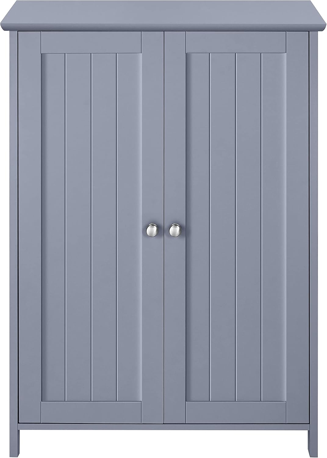 Bathroom Floor Storage Cabinet with Double Door & Adjustable Shelf, 23.6in L x 11.8in W x 31.7in H, White A831736