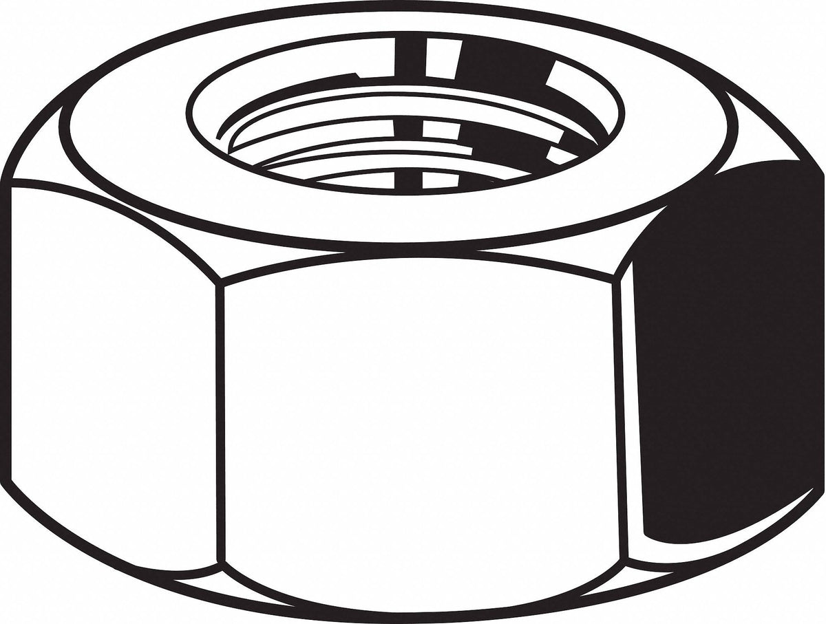 2x22-8 Grade 2H Plain Finish Carbon Steel Hex Nuts, 10 Pk. L40838