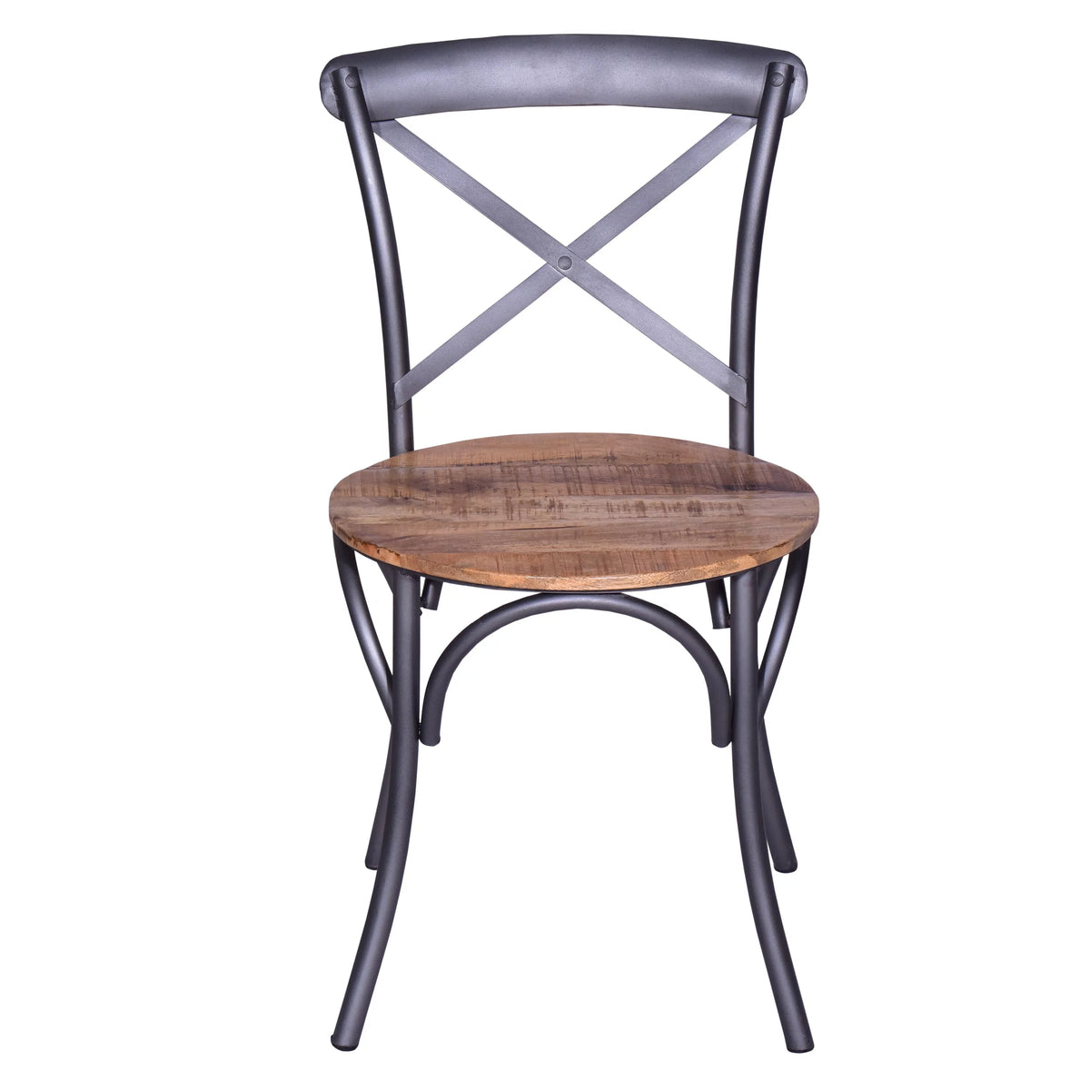 19 Inch Industrial Dining Accent Chair with Mango Wood Seat V177256