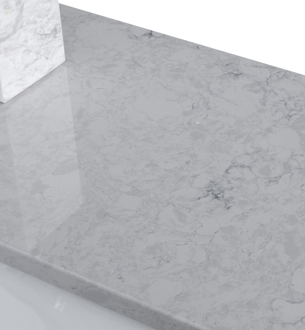37in Grey Engineered Stone Vanity Top with Ceramic Sink B8201