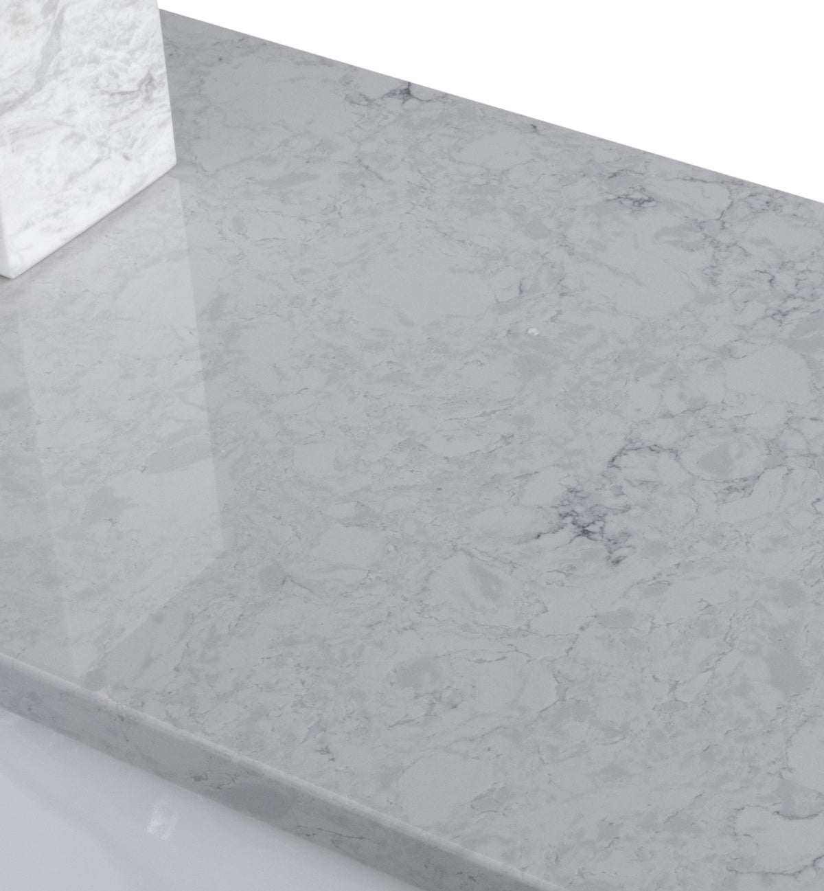 37in Grey Engineered Stone Vanity Top with Ceramic Sink B8201