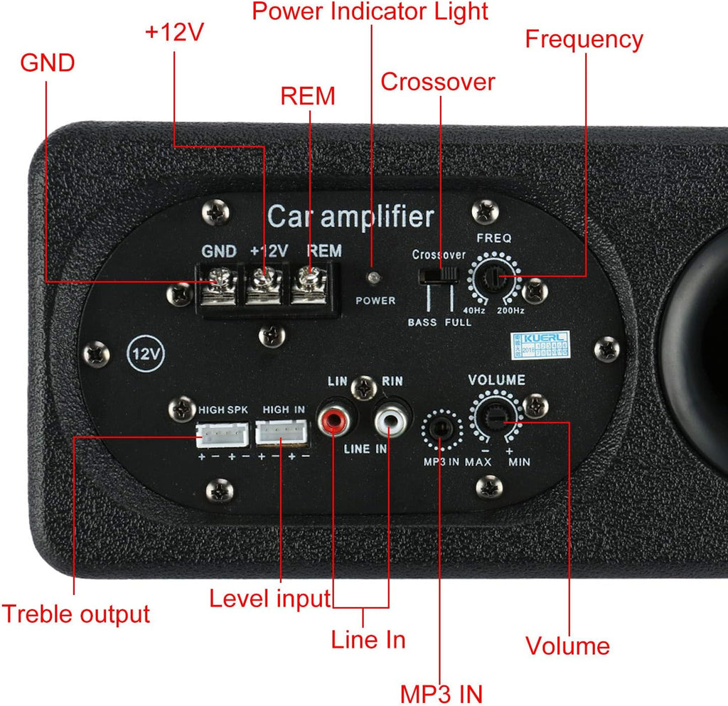 6 Inch Powered Car Subwoofer Pack of 2 B4407