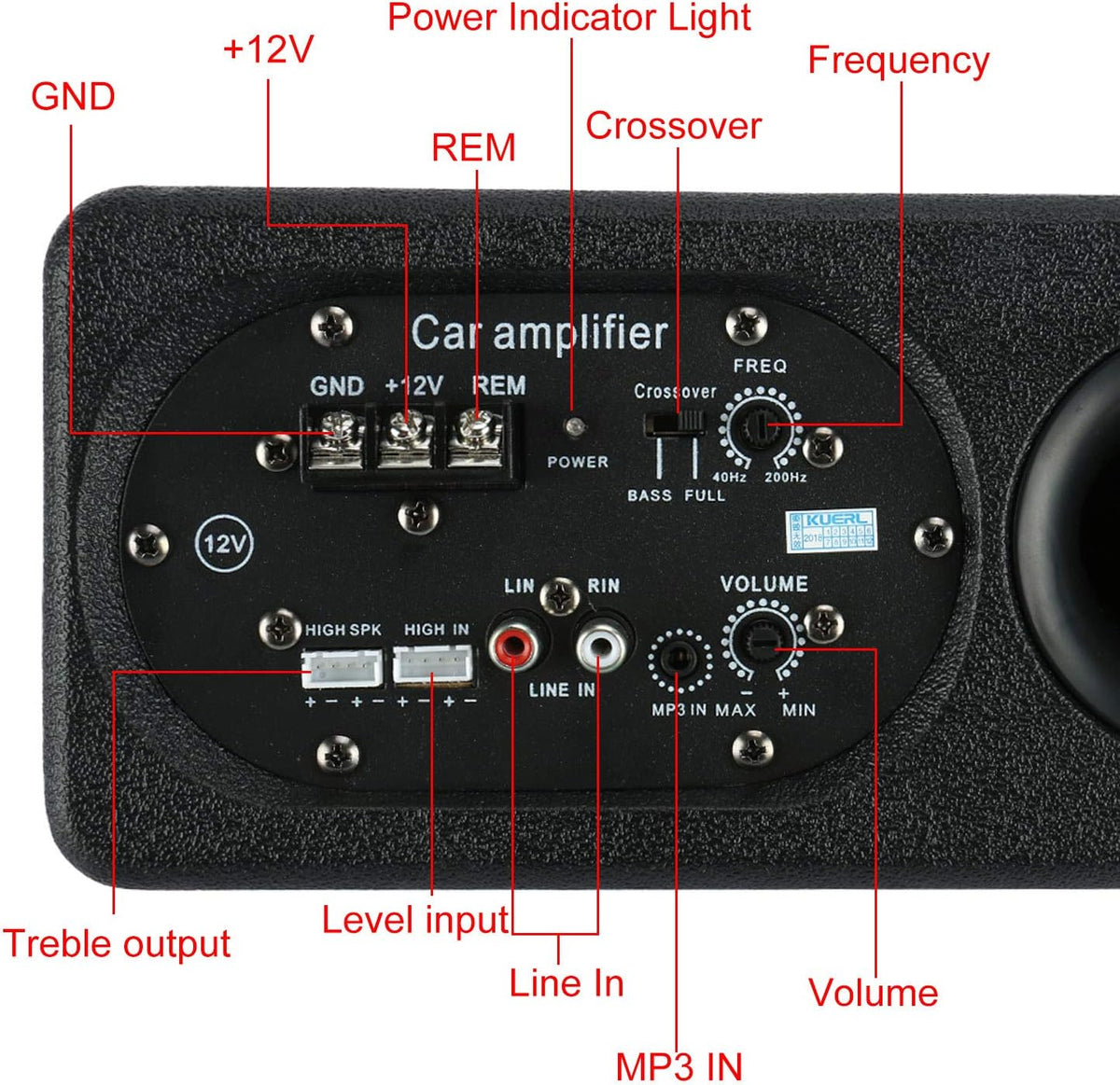 6 Inch Powered Car Subwoofer Pack of 2 B4407