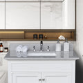 37in Grey Engineered Stone Vanity Top with Ceramic Sink B8201