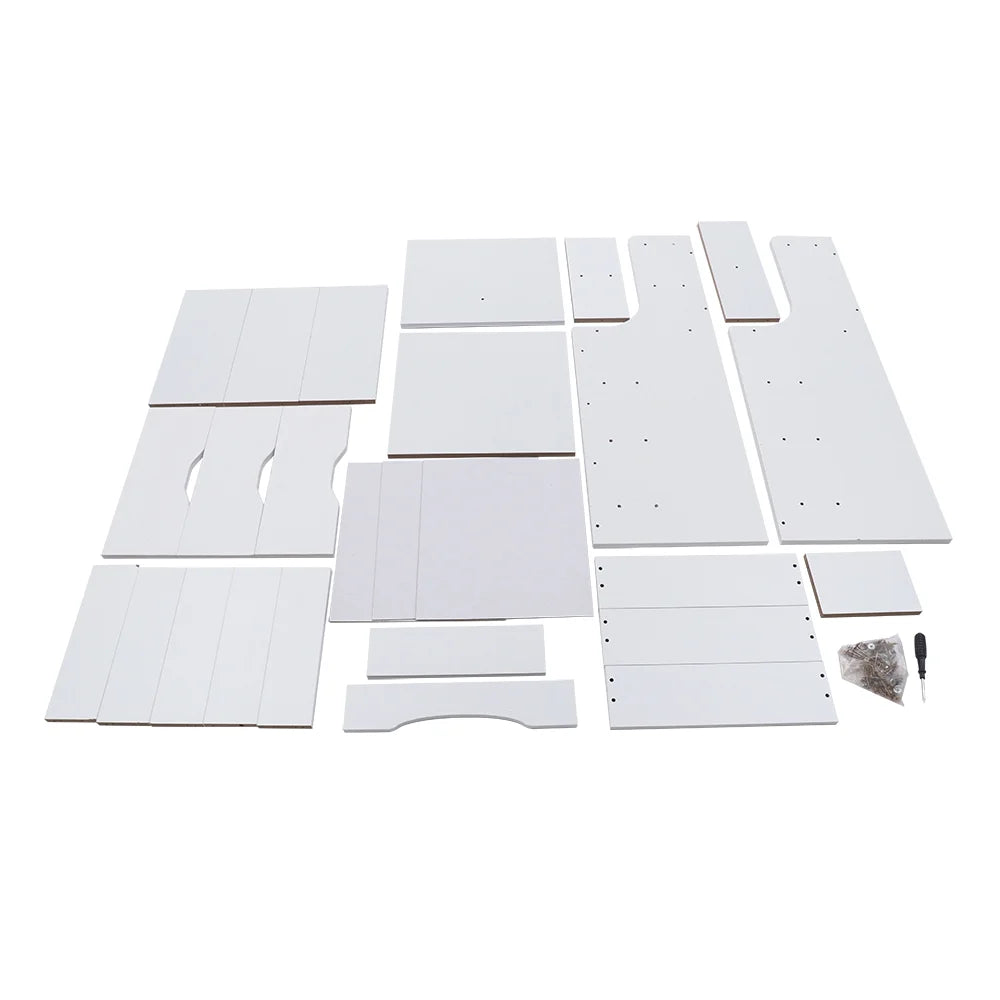 White 3 Drawer Nightstand with Storage Shelf S15475