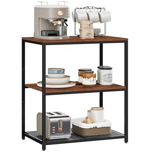 Black Kitchen Island with 3 Shelves E651410