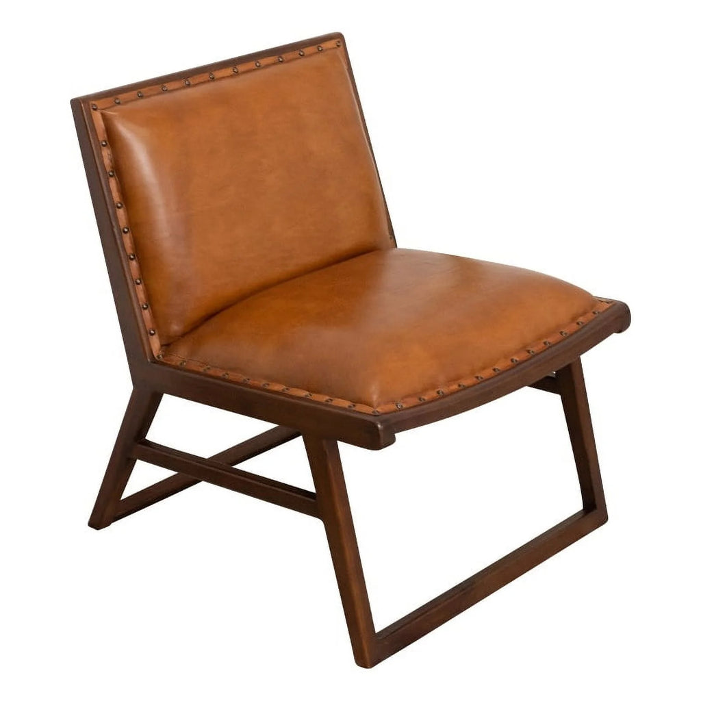 Tan Genuine Leather Lounge Chair J916