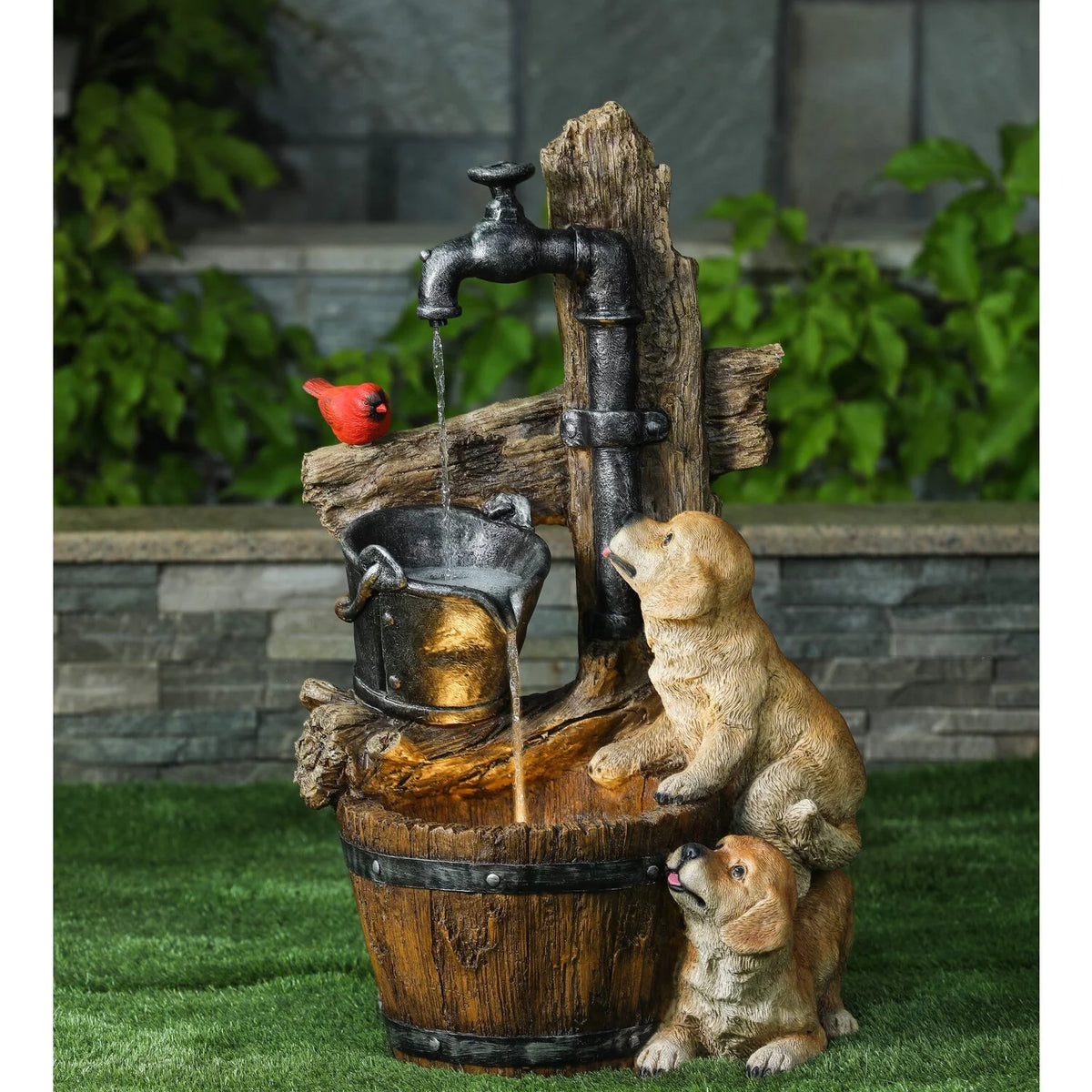 Resin Outdoor Fountain with LED Light L72979