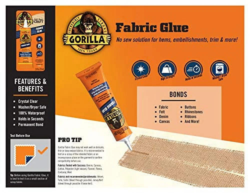 Fabric Glue, 2.5fl oz, Clear, Pack of 3 J651770