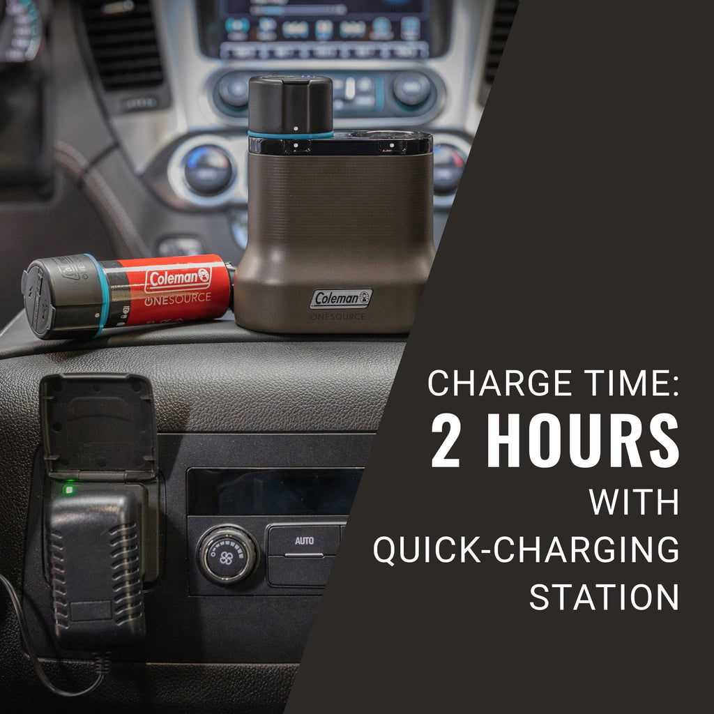 Rechargeable Lithium-Ion Battery Pack of 2 & 2-Port Quick-Charging Station Z544541