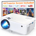 1080P HD Portable Mini Projector with 100 Projector Screen C3859