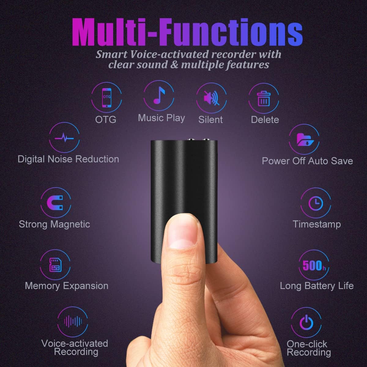 64+16GB Voice Activated Recorder, Pack of 2 W4183