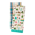 Blue and White Rectangular Dishtowels Set of 2 D2631