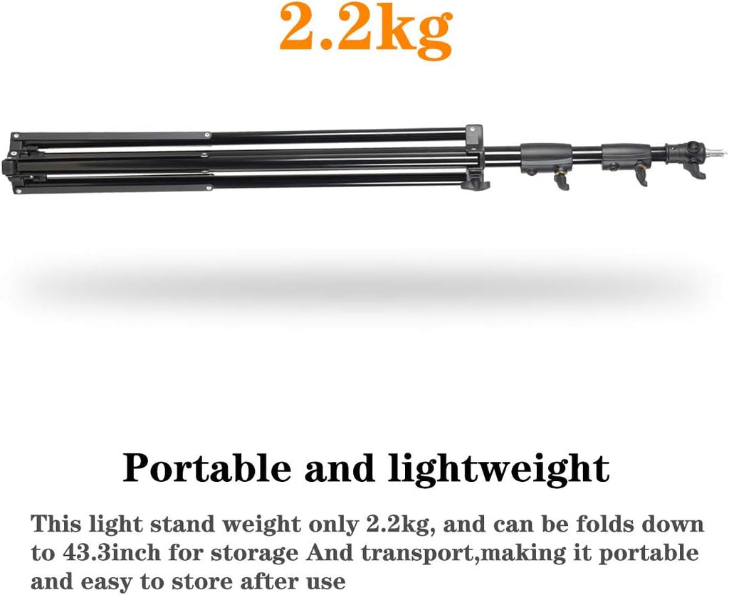 Heavy Duty Aluminum Light Tripod Stand, 112 Inches Pack of 2 S28524