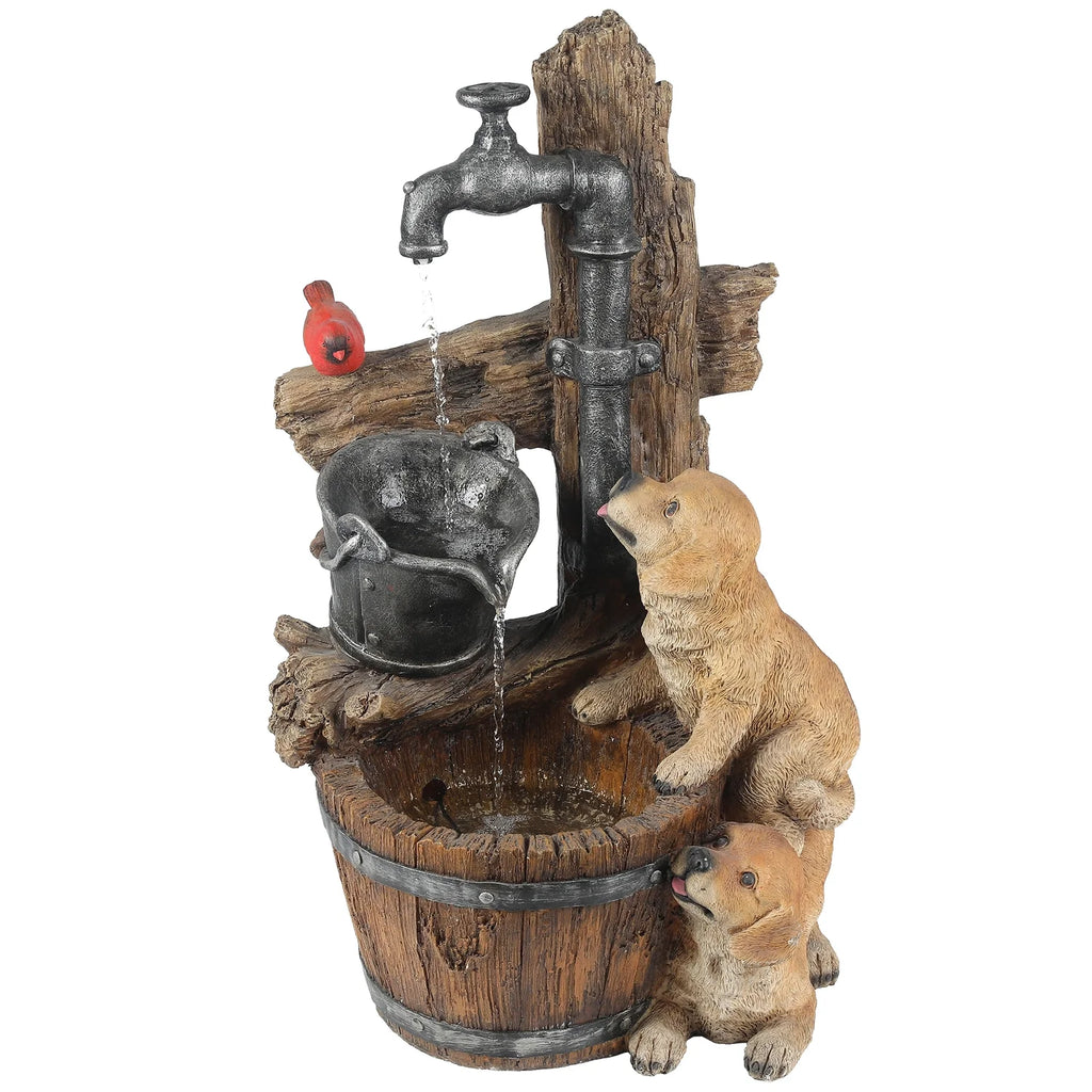 Resin Outdoor Fountain with LED Light L72979