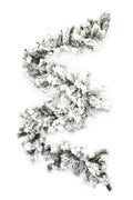 9' x 12" Heavy Snow Flocked Alpine Garland, 200 Tips Q5870