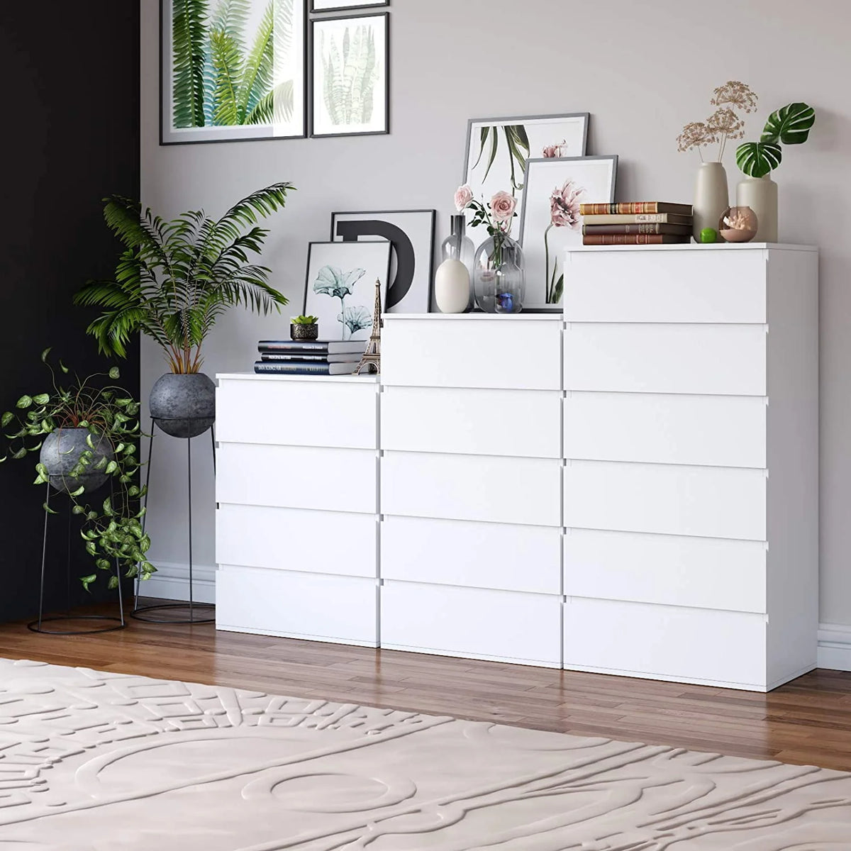 White 4 Drawer Wood Dresser A314844