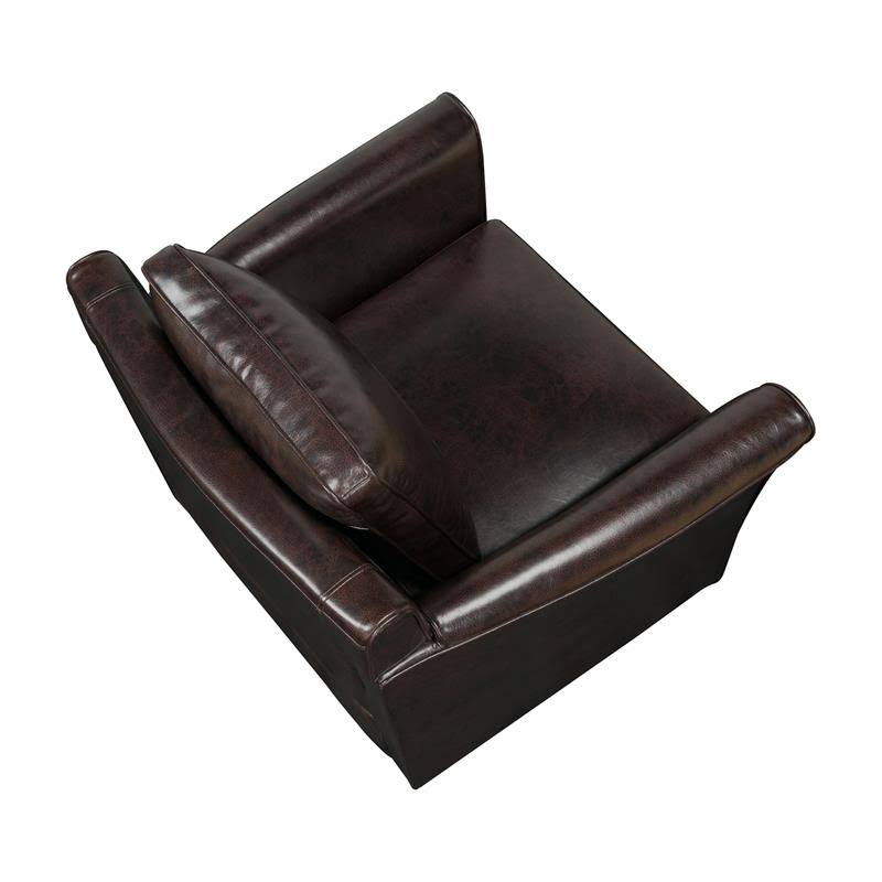 Brown Faux Leather Accent Chair I723218
