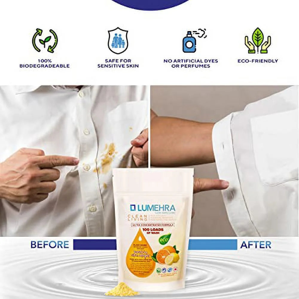 Citrus Scented Biodegradable Laundry Detergent Powder 500 Grams 100 Loads I2801