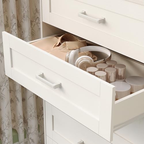 White 5 Drawer Wood Dresser Y48036