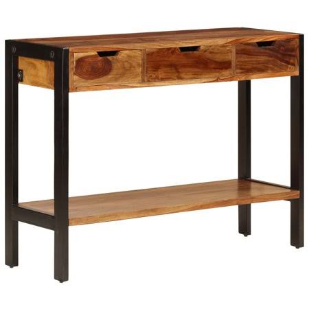 Solid Sheesham Wood Sideboard with 3 Drawers D231